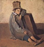 Jean Baptiste Camille  Corot L'enfant au chapeau haut de forme (mk11) Spain oil painting artist